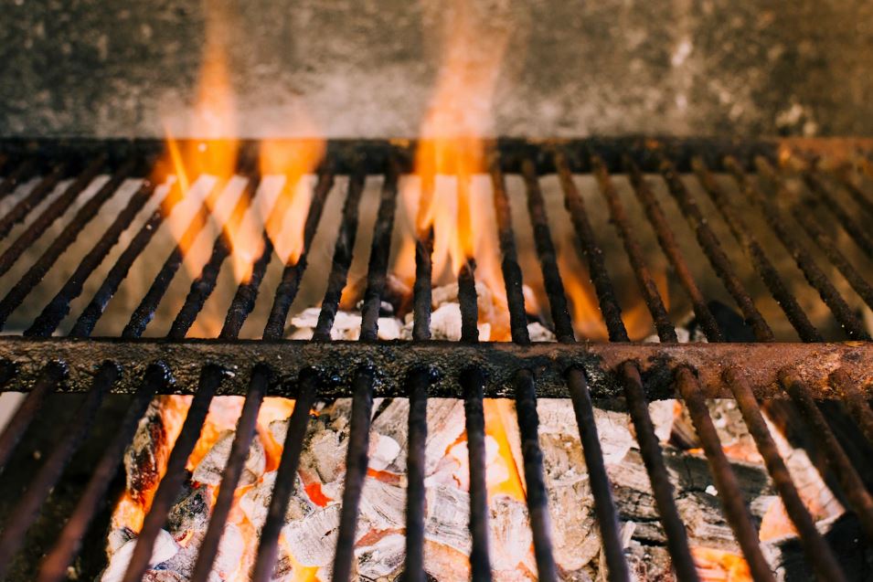 a grill after a grease fire